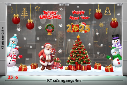 Decal dán tường Noel combo 6