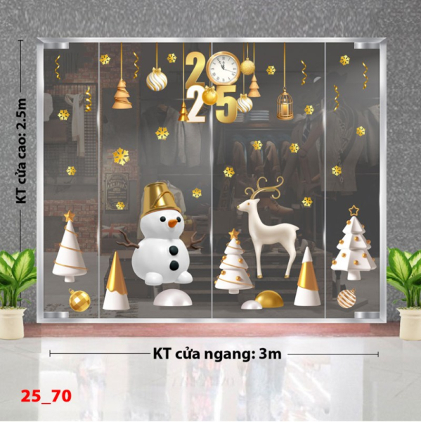 Decal dán tường Noel combo 70- Tuần lộc trắng