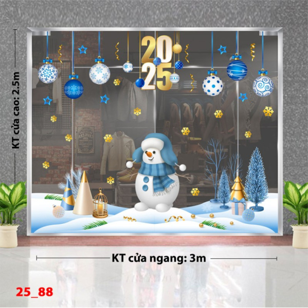 Decal dán tường Noel combo 88- Người tuyết