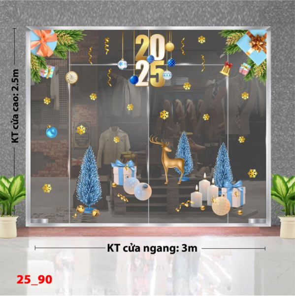 Decal dán tường Noel combo 90