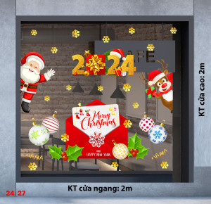 Decal dán tường Noel -  Xin chào noel 2024