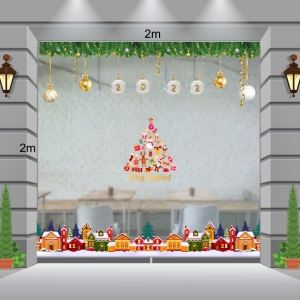 Decal dán tường Decal Noel-Dây treo, cây thông, ngôi nhà giáng sinh Decal dán tường Decal Noel-Dây treo, cây thông, ngôi nhà giáng sinh