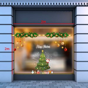 Decal dán tường Noel-Dây treo, cây thông và quà