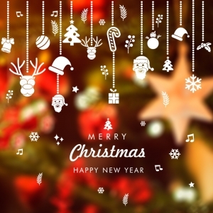 Decal dán tường Noel-Dây treo giáng sinh ngộ nghĩnh