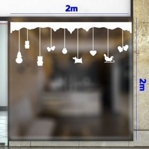 Decal dán tường Decal Noel-Dây treo thú giáng sinh Decal dán tường Decal Noel-Dây treo thú giáng sinh