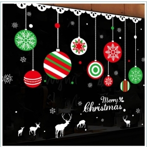 Decal dán tường Noel-Dây treo và đàn hươu trắng