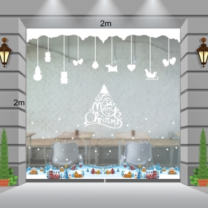 Decal dán tường Decal Noel-Dây treo và những ngôi nhà Decal dán tường Decal Noel-Dây treo và những ngôi nhà