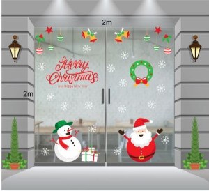 Decal dán tường Decal Noel-Đôi bạn ông và và người tuyết Decal dán tường Decal Noel-Đôi bạn ông và và người tuyết