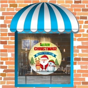 Decal dán tường Decal Noel-đón khách noel Decal dán tường Decal Noel-đón khách noel