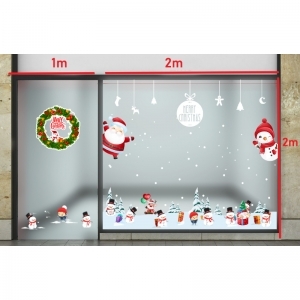 Decal dán tường Noel-Gia đình người tuyết đón noel 5