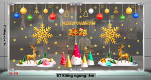 Decal dán tường Decal Noel-Hai bông tuyết vàng to Decal dán tường Decal Noel-Hai bông tuyết vàng to