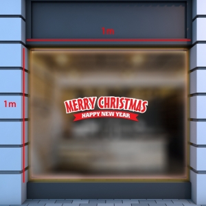 Decal dán tường Decal Noel-Merry Christmas and Happy New Year đỏ Decal dán tường Decal Noel-Merry Christmas and Happy New Year đỏ
