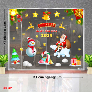 Decal dán tường Decal Noel - Ông già noel cưỡi gấu Decal dán tường Decal Noel - Ông già noel cưỡi gấu