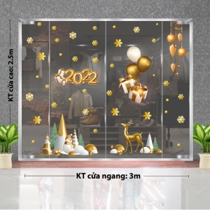 Decal dán tường Decal Noel-Nai vàng đón giáng sinh 2 Decal dán tường Decal Noel-Nai vàng đón giáng sinh 2