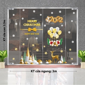 Decal dán tường Noel-Nai vàng đón giáng sinh 3