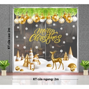 Decal dán tường Noel-Nai vàng đón giáng sinh 1