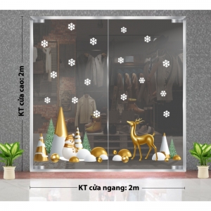 Decal dán tường Noel-Nai vàng ngơ ngác 1