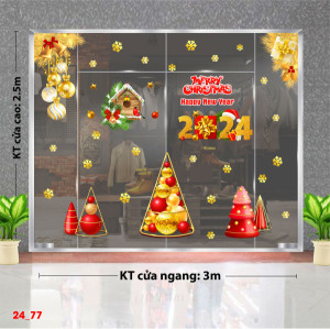 Decal dán tường Noel-cây noel đỏ