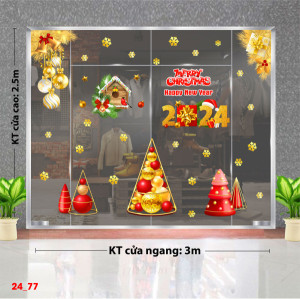 Decal dán tường Decal Noel-cây noel đỏ Decal dán tường Decal Noel-cây noel đỏ