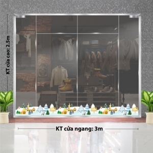 Decal dán tường Decal Noel-ngôi nhà và những cây thông tuyết phủ 1 Decal dán tường Decal Noel-ngôi nhà và những cây thông tuyết phủ 1