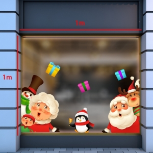 Decal dán tường Decal Noel-Ông bà già Noel và bạn Decal dán tường Decal Noel-Ông bà già Noel và bạn
