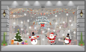 Decal dán tường Decal Noel-ông già, bạn tuyết và chim cánh cụt đón giáng sinh Decal dán tường Decal Noel-ông già, bạn tuyết và chim cánh cụt đón giáng sinh