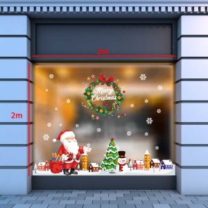 Decal dán tường Decal Noel-ông già, nhà tuyết, cây thông Decal dán tường Decal Noel-ông già, nhà tuyết, cây thông