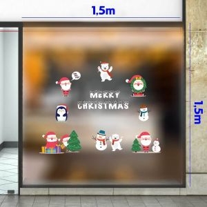 Decal dán tường Noel-Ông già cùng bạn