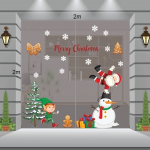 Decal dán tường Decal Noel-Ông già đùa cùng bạn tuyết Decal dán tường Decal Noel-Ông già đùa cùng bạn tuyết