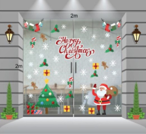 Decal dán tường Decal Noel-Ông già dưới rừng hoa tuyết Decal dán tường Decal Noel-Ông già dưới rừng hoa tuyết