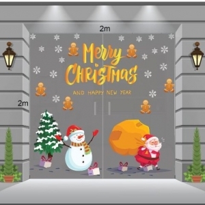 Decal dán tường Decal noel-Ông già mang túi quà Decal dán tường Decal noel-Ông già mang túi quà