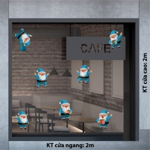 Decal dán tường Decal Noel-Ông già noel trang trí Decal dán tường Decal Noel-Ông già noel trang trí