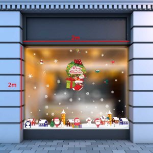Decal dán tường Decal Noel-Ông già phát quà giáng sinh Decal dán tường Decal Noel-Ông già phát quà giáng sinh