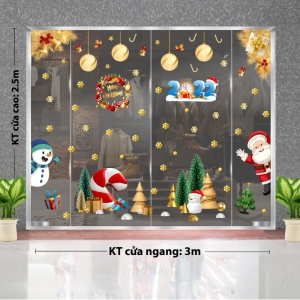 Decal dán tường Decal Noel-Ông già và bạn chào mừng giáng sinh 2022 Decal dán tường Decal Noel-Ông già và bạn chào mừng giáng sinh 2022