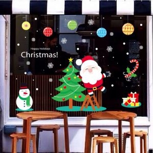 Decal dán tường Noel-Ông già và các bạn 8 (H)