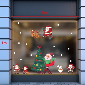 Decal dán tường Decal Noel-Ông già và cây thông Decal dán tường Decal Noel-Ông già và cây thông