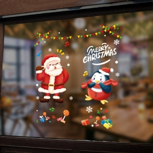 Decal dán tường Decal Noel-Ông già và chim cánh cụt Decal dán tường Decal Noel-Ông già và chim cánh cụt