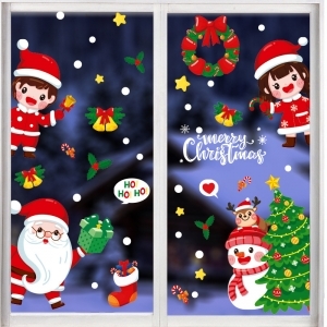 Decal dán tường Noel-Ông già và cô gái