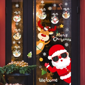 Decal dán tường Noel-Ông già và qủa châu photo