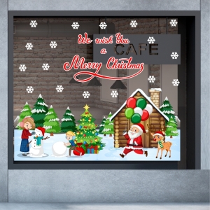Decal dán tường Decal Noel-Ông già vui chơi noel Decal dán tường Decal Noel-Ông già vui chơi noel