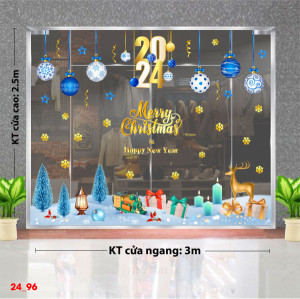 Decal dán tường Decal Noel-cây thông xanh và tuyết Decal dán tường Decal Noel-cây thông xanh và tuyết