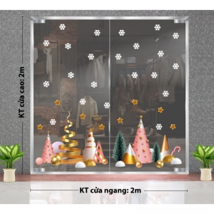 Decal dán tường Decal Noel-Quà giáng sinh và bông tuyết Decal dán tường Decal Noel-Quà giáng sinh và bông tuyết