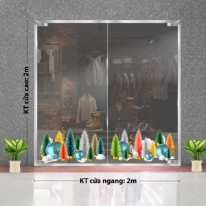 Decal dán tường Decal Noel-Rừng thông sắc màu 1 Decal dán tường Decal Noel-Rừng thông sắc màu 1