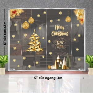 Decal dán tường Noel-Sắc vàng đón noel