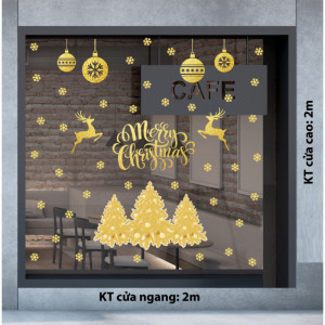 Decal dán tường Noel-Sắc vàng giáng sinh 2