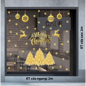 Decal dán tường Noel-Sắc vàng giáng sinh