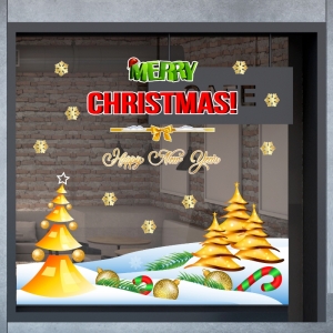 Decal dán tường Decal Noel-Thông vàng giáng sinh Decal dán tường Decal Noel-Thông vàng giáng sinh