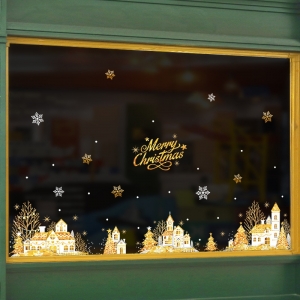 Decal dán tường Noel-Tòa lâu đài vàng