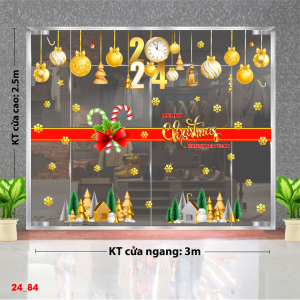 Decal dán tường Noel- Ngôi nhà giáng sinh màu vàng 