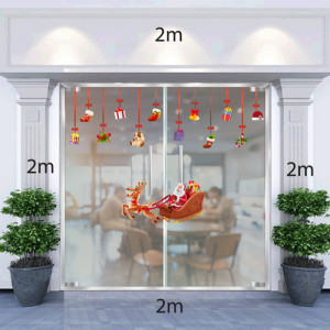 Decal dán tường Decal Ông già Noel ,xe tuần lộc và dây treo số 1 Decal dán tường Decal Ông già Noel ,xe tuần lộc và dây treo số 1